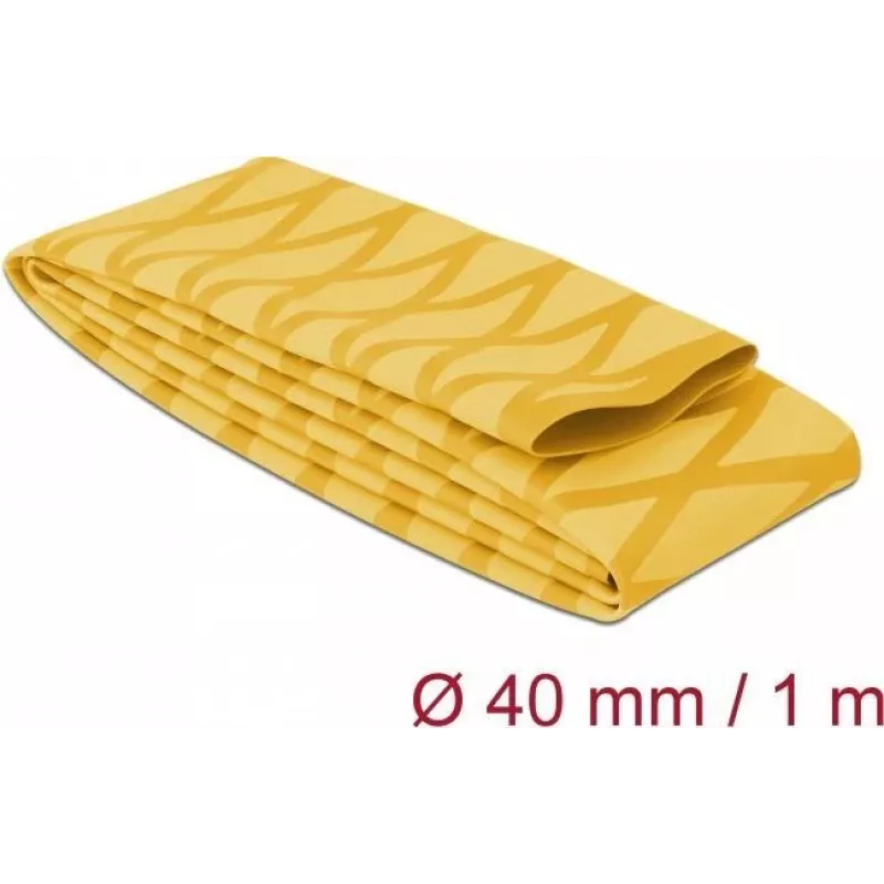 Delock 19605 warmtekrimpkous, X-patroon antislip, 1 m x 40 mm, geel