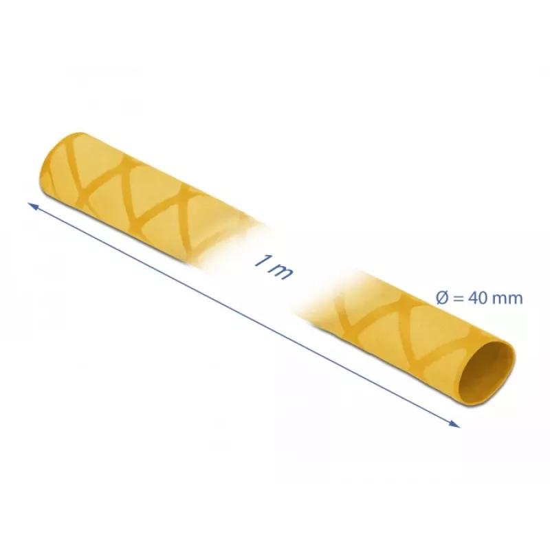 Delock 19605 warmtekrimpkous, X-patroon antislip, 1 m x 40 mm, geel