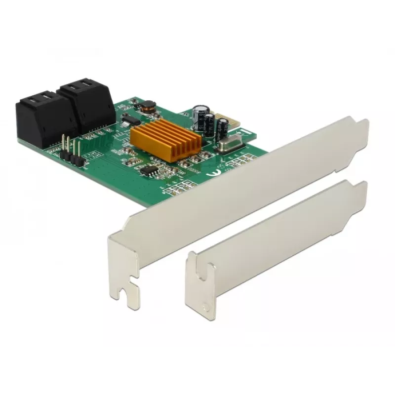 DeLOCK 4 poorts SATA 6Gb/s PCIe 2.0 x1 controllerkaart met Marvell 88SE9215