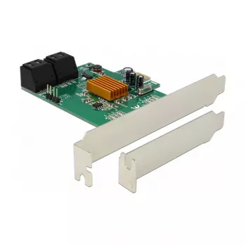 DeLOCK 4 poorts SATA 6Gb/s PCIe 2.0 x1 controllerkaart met Marvell 88SE9215