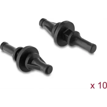 Delock antivibratie siliconenhouders voor ventilatoren, kort, 10 stuks, zwart (62199)