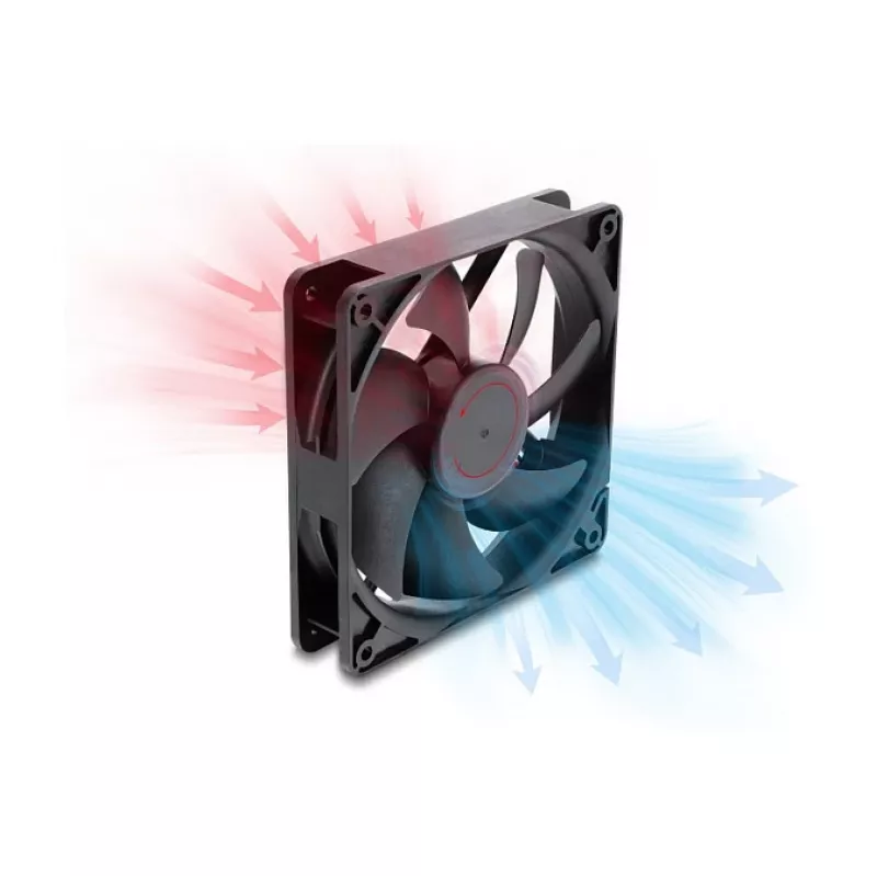 Delock axiale ventilator 48 V DC 120 x 120 x 25 mm 2-pins stekker zwart