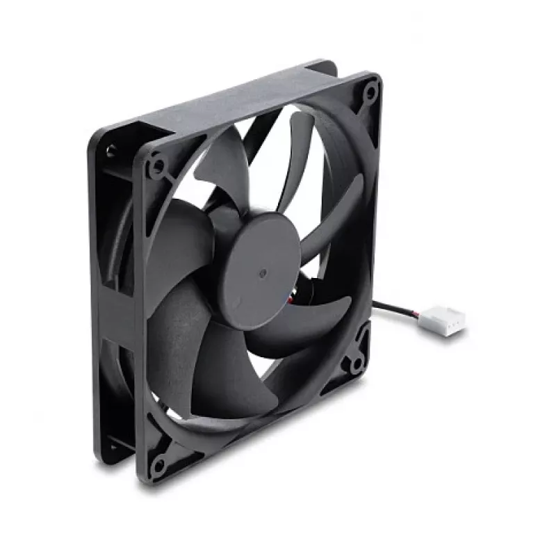 Delock axiale ventilator 48 V DC, 120 x 120 x 25 mm, 4-pins PWM, zwart