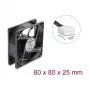 Delock axiale ventilator 48 V DC, 80 x 80 x 25 mm met 4-pins PWM-aansluiting, zwart