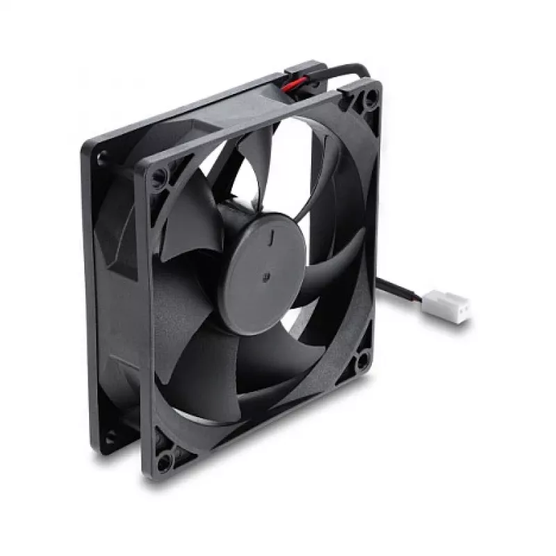 Delock axiale ventilator 48 V DC, 92 x 92 x 25 mm met 2-pins ventilatoraansluiting, zwart