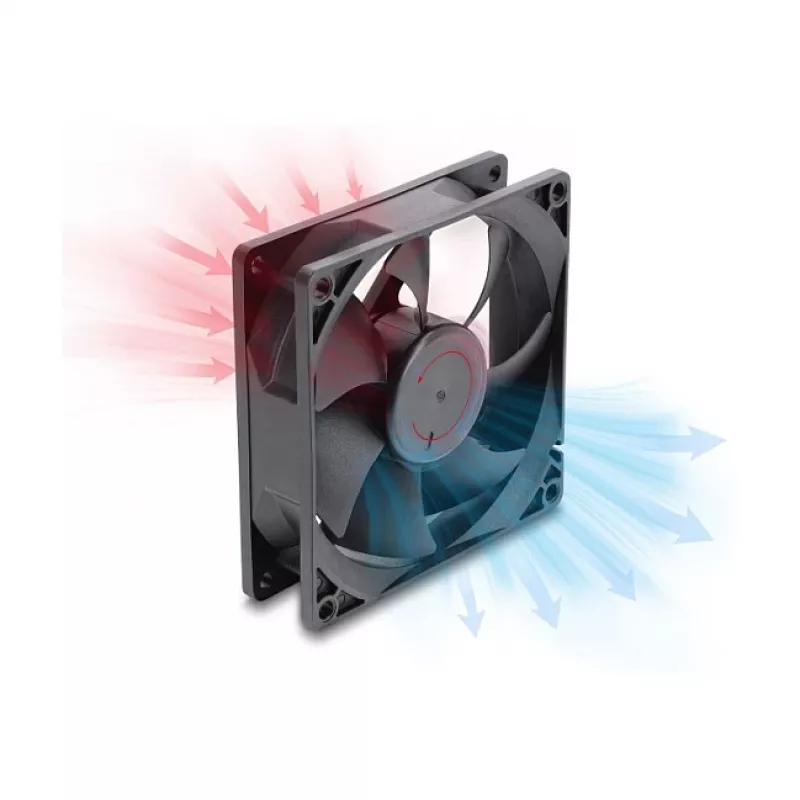 Delock axiale ventilator 48 V DC 92x92x25 mm 4-pins PWM (67452), zwart