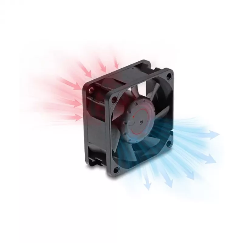 Delock axiale ventilator 48V DC 60x60x25mm met 2-pins stekker zwart