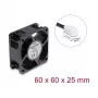 Delock axiale ventilator 48V DC 60x60x25mm met 2-pins stekker zwart