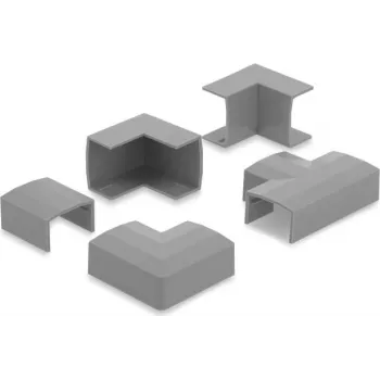 Delock kabelgoot-verbinder voor 24 x 14 mm kabelgoot, 5-delige set, grijs 22095