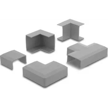 Delock kabelgoot-verbinder voor 30 x 14 mm kabelgoten, 5-delige set, grijs 22098