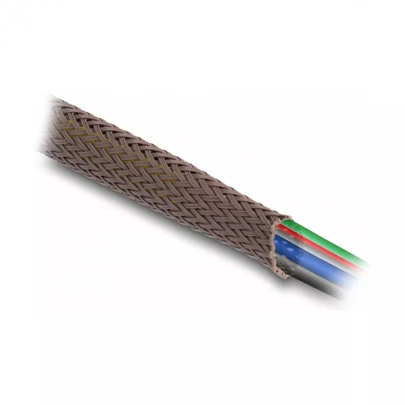 Delock kabelmanagementslang, 12 mm, gevlochten, knaagdierbestendig, rekbaar, 5 m, bruin