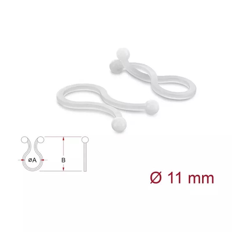 Delock kabelspiraalwikkel Ø 11 mm transparant, 100 stuks