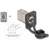 Delock D-type RJ45 inbouwbus Cat.6A STP met LSA-aansluiting en IP66-beschermkap