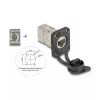 Delock D-type RJ45 inbouwbus Cat.6A STP met LSA-aansluiting en IP66-beschermkap