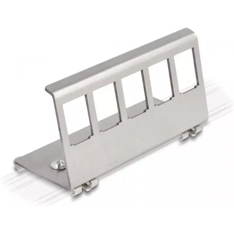 Delock DIN-dinrail montagebeugel voor 5 modulaire inzetstukken, grijs 88141