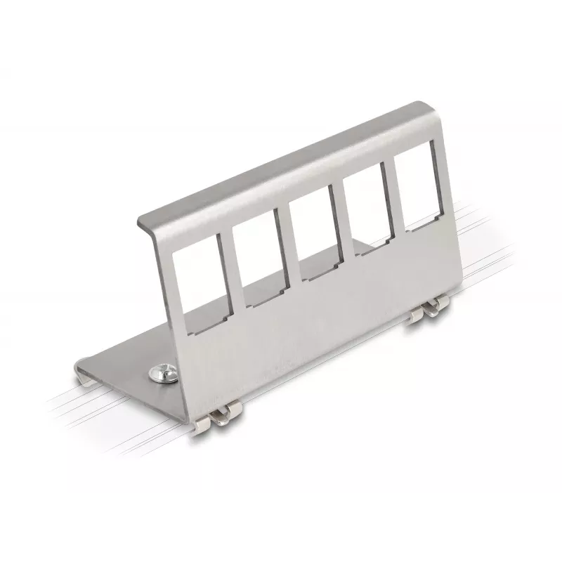 Delock DIN-dinrail montagebeugel voor 5 modulaire inzetstukken, grijs 88141