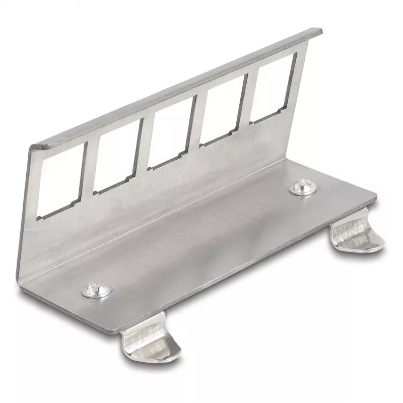 Delock DIN-dinrail montagebeugel voor 5 modulaire inzetstukken, grijs 88141