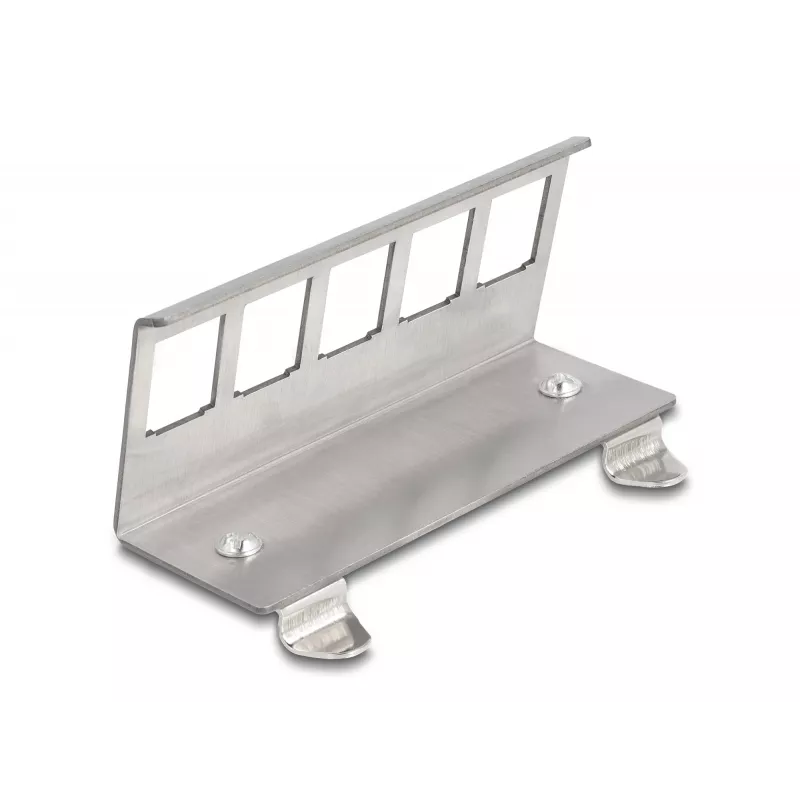 Delock DIN-dinrail montagebeugel voor 5 modulaire inzetstukken, grijs 88141