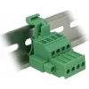 Delock 65936 DIN-rail klemmenblokset, 4-polig, schroefvergrendeling, groen