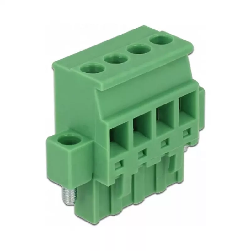 Delock 65936 DIN-rail klemmenblokset, 4-polig, schroefvergrendeling, groen