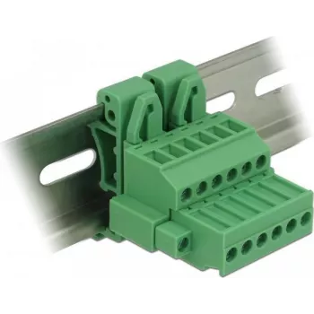 Delock 65942 DIN-rail klemmenblokset, 6-polig, schroefvergrendeling, groen