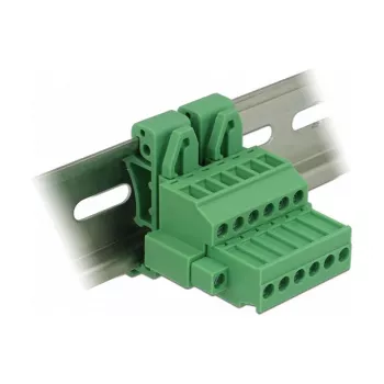 Delock 65942 DIN-rail klemmenblokset, 6-polig, schroefvergrendeling, groen