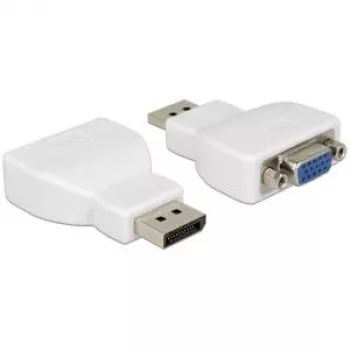 Delock DisplayPort 1.2 stekker naar VGA bus actieve adapter wit 65568