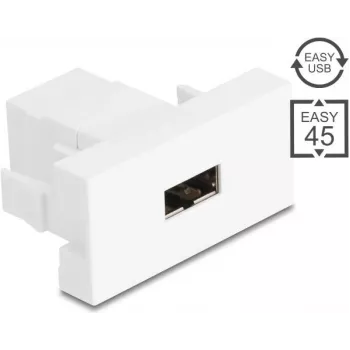 Delock Easy 45 module EASY-USB 2.0 Type-A bus naar EASY-USB Type-A bus wit 90866