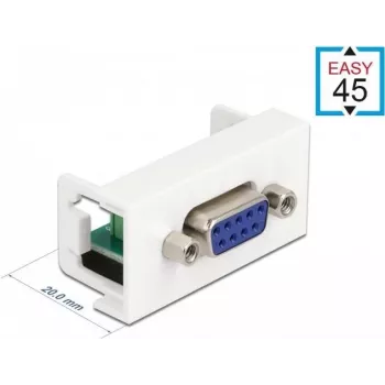 Delock Easy 45 snap-in module 9-polig D-Sub bus wit RAL 9003 81348