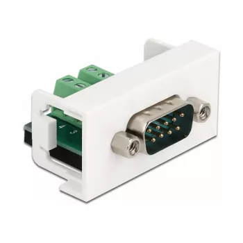 Delock Easy 45 snap-in-module D-Sub 9-polig stekker naar 10-polige klemmenstrook, wit RAL 9003 81351