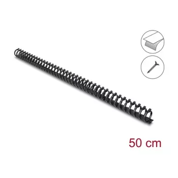 Delock flexibele kabelgoot, zelfklevend en schroefbaar, 25 x 26 mm, lengte 50 cm, zwart