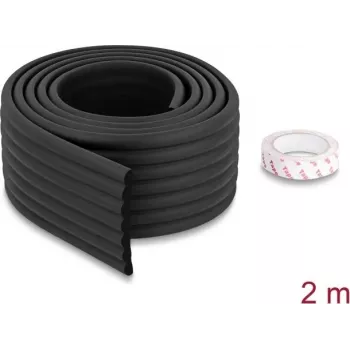 Delock schuim kantbeschermingsstrip geribbeld 80 x 8 mm - lengte 2 m zwart 18487