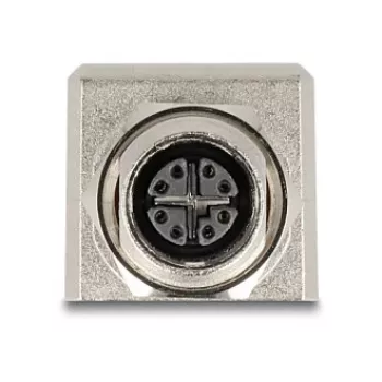 Delock M12 adapter X-gecodeerd 8 pin bus naar RJ45 bus Cat.6A STP afgeschermd recht