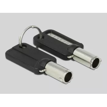 Delock Navilock notebook beveiligingskabel met 3 vergrendelingskoppen voor Kensington, Noble Wedge en Nano Slot (20676)