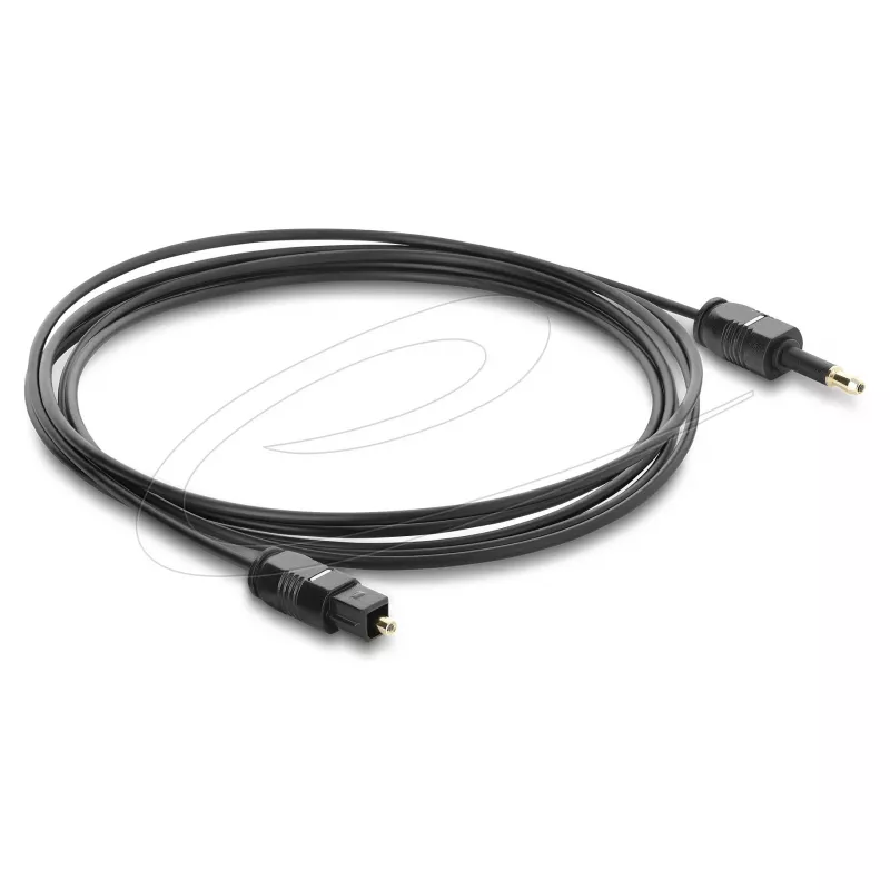 Delock optische audiokabel – mini-TOSLINK 3,5mm naar TOSLINK, 2m, zwart