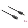 Delock optische audiokabel – mini-TOSLINK 3,5mm naar TOSLINK, 2m, zwart
