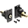 Delock paneelmontage 3,5 mm 4-pin bus-naar-bus jack-koppeling, verguld, zwart 91223