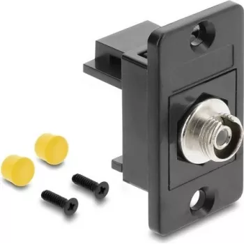 DELOCK paneelmontage FC simplex bus-naar-bus adapter, metalen behuizing, keramische huls, zwart (91189)