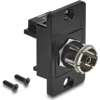 Delock Inbouwadapter IEC female naar F female, zwart 91196