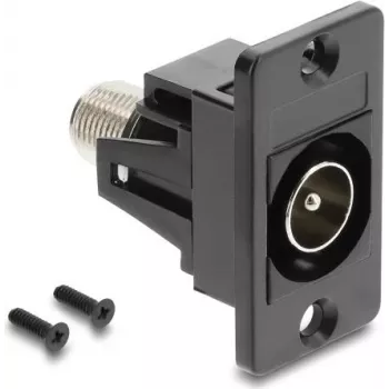 DELOCK inbouwadapter IEC-stekker naar F-bus zwart 91197