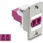 Delock paneelmontage LC duplex-koppeling, multimode OM4, zilveren behuizing, violette aansluitingen 91100