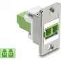 Delock paneelmontage LC Duplex koppeling multimode OM5 limoengroen zilver flens 91105