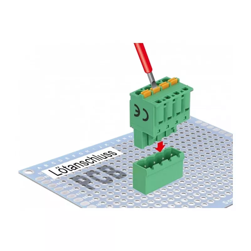 Delock PCB-aansluitklemmen set 4-polig 5,08 mm rastermaat verticaal (66501)