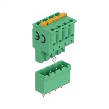 Delock PCB-aansluitklemmen set 4-polig 5,08 mm rastermaat verticaal (66501)