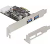 Delock PCI Express x1 kaart naar 2 x USB 3.2 Gen 1 Type-A, low-profile