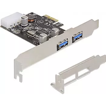 Delock PCI Express x1 kaart naar 2 x USB 3.2 Gen 1 Type-A, low-profile