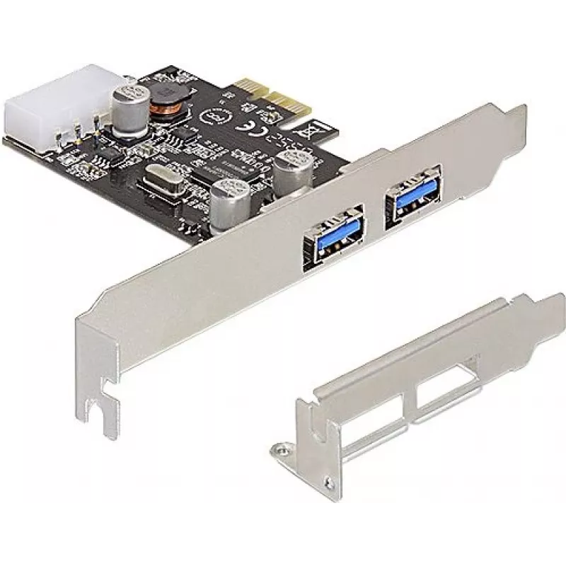 Delock PCI Express x1 kaart naar 2 x USB 3.2 Gen 1 Type-A, low-profile
