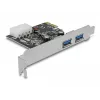 Delock PCI Express x1 kaart naar 2 x USB 3.2 Gen 1 Type-A, low-profile