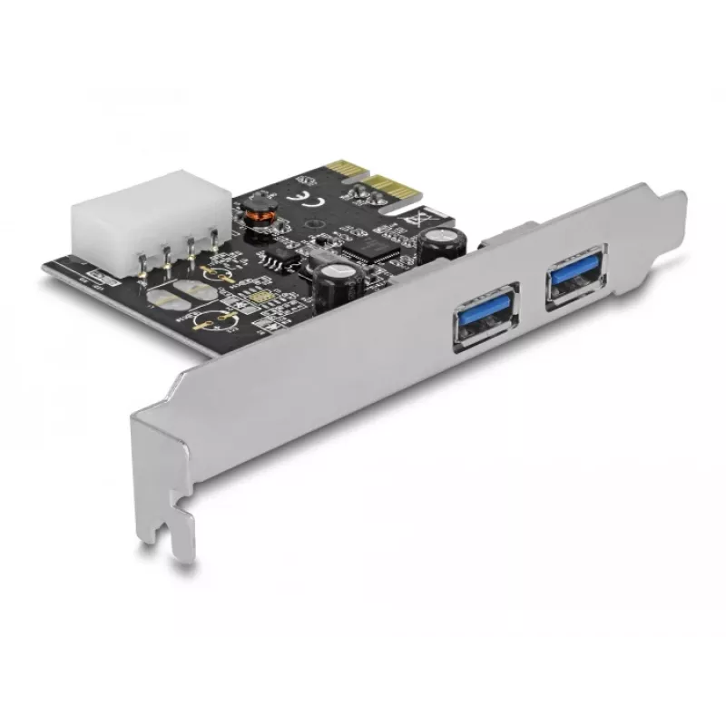 Delock PCI Express x1 kaart naar 2 x USB 3.2 Gen 1 Type-A, low-profile