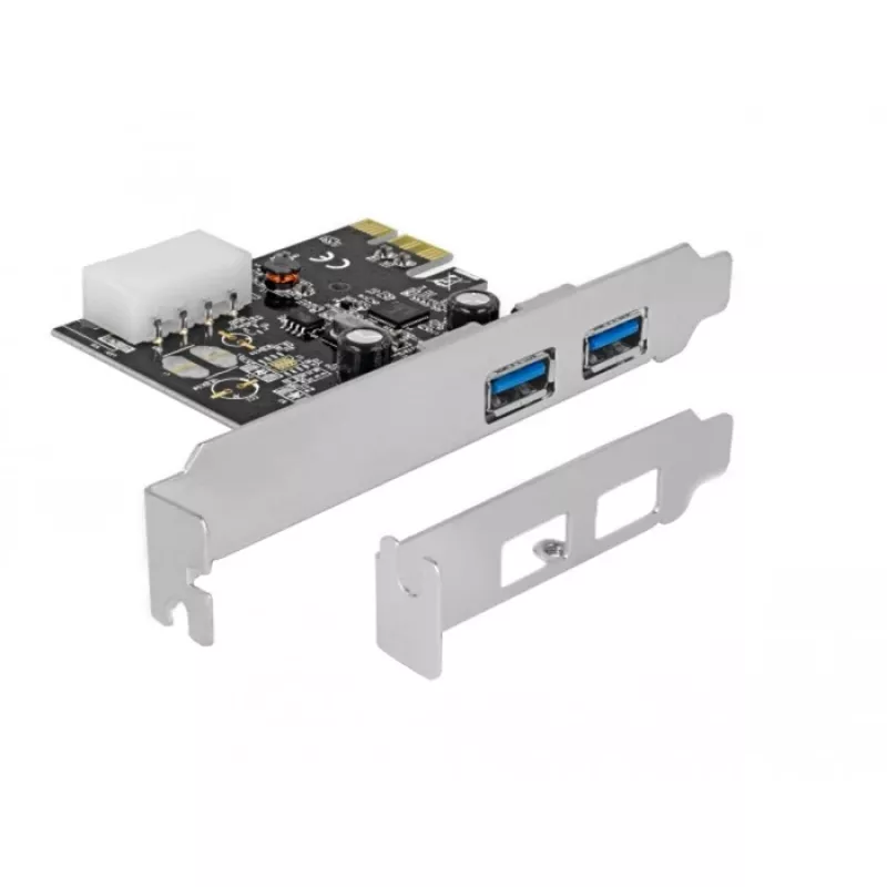 Delock PCI Express x1 kaart naar 2 x USB 3.2 Gen 1 Type-A, low-profile